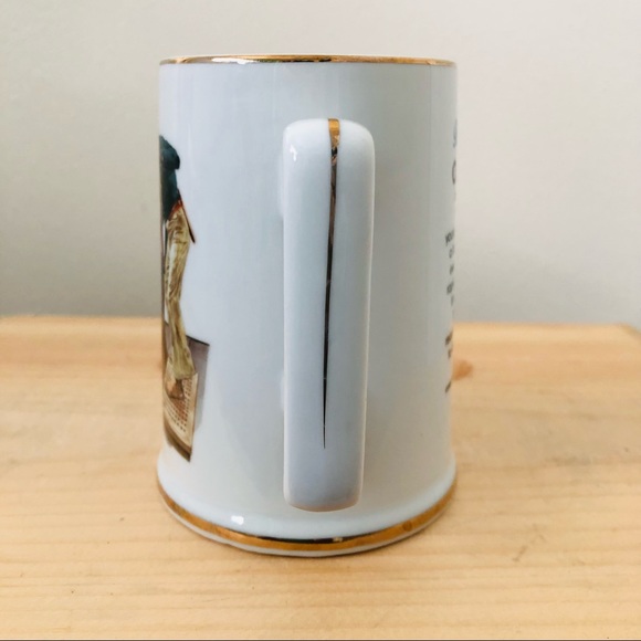 Vintage 1985 Norman Rockwell River Pilot Porcelain Mugs 2 Piece set - Picture 2 of 5